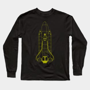 Pixel Art: Space Shuttle (Gold) Long Sleeve T-Shirt